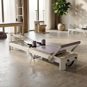 Foldable Aluminum Pilates Reformer, Space-Saving, Commercial