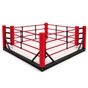 Foldable Boxing Ring 3.5 x 3.5 m, Portable Floor-Standing MMA Cage for Gym Training