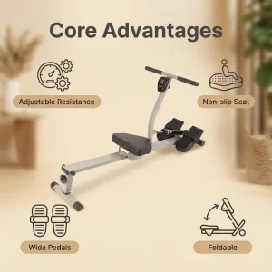 Foldable Commercial Rowing Machine for Home Gym Use