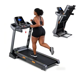Foldable Electric Incline Treadmill for Home with LCD Screen