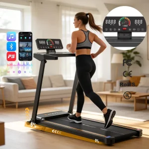 Foldable Electric Treadmill with 12 km/h Speed and LED Display