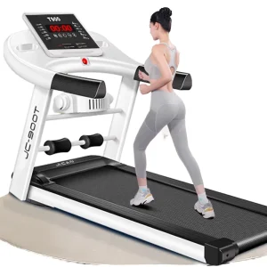 Foldable Electric Walking Treadmill, Portable Home Fitness Running Machine, Steel, LED