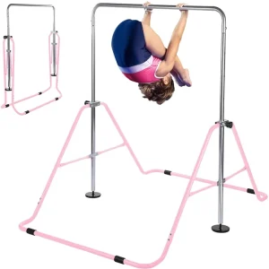 Foldable Gymnastics Training Bar for Kids, Expandable Junior Horizontal Bar for Home Fitness