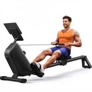 Foldable Indoor Rowing Machine with Quiet Magnetic Resistance, App Connectivity, and Extended Guide Rails