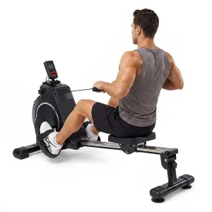Foldable Magnetic Indoor Rowing Machine with LCD Display and Adjustable Resistance