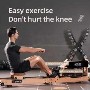 Foldable Metal Air Rower with LCD Monitor for Home Gym