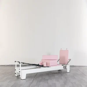 Foldable Oak and Maple Pilates Reformer Machine