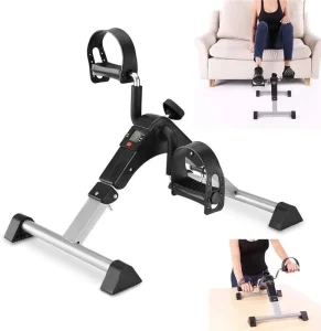 Foldable Physical Therapy Pedal Exerciser with LCD Monitor and Adjustable Resistance