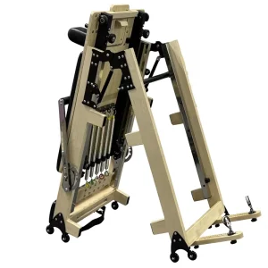 Foldable Pilates Machine with Pneumatic Lever Adjustment, Compact Core Trainer