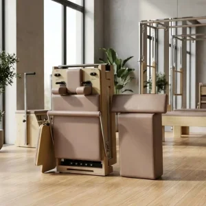 Foldable Pilates Reformer, Space-Saving, Maple Wood, Silent Operation