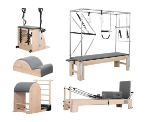 Foldable Pilates Reformer and Accessories Set for Home or Studio