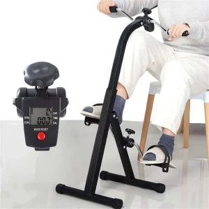 Foldable Plastic Pedal Exerciser with Backrest for Home Fitness Rehabilitation