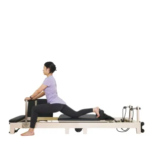 Foldable Portable Pilates Reformer MJD-W55A Solid Maple Wood Legs Space-Saving Home Fitness Equipment