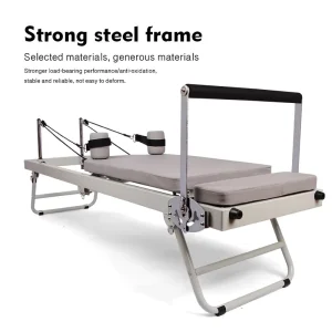 Foldable Portable Pilates Reformer with Adjustable Resistance for Home Training