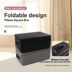 Foldable Portable Pilates Square Box Professional Yoga Sitting Box Bilateral Handles Space Saving Pilates Equipment