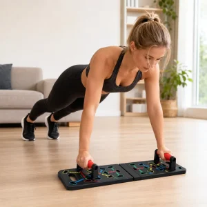 Foldable Push-Up Board with Detachable Handles and Multi-Position Training