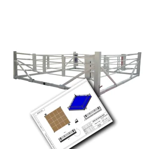 Foldable Stainless Steel Square Boxing Ring, 10-Year Frame Warranty, Full Set for Home Gym