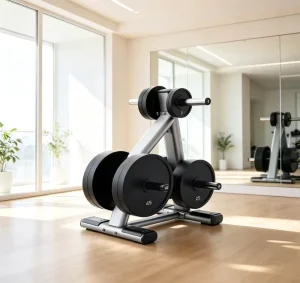 Foldable Stainless Steel Weight Plate and Dumbbell Rack for Gyms