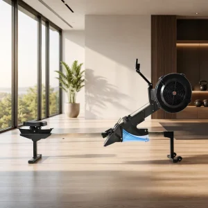 Foldable Steel Frame Air Rower Self-Powered Adjustable Resistance Indoor Cardio Machine for Home Gym and Commercial Use