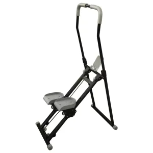 Foldable Steel Tube Stair Climber CBM001 with Counter and Phone Holder, 120kg Max Load, White/Black