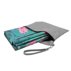 Foldable Travel Yoga Mat, FSC Natural Rubber and Suede