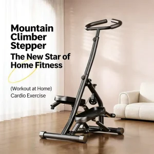 Foldable Vertical Climber Stair Stepper with Adjustable Height