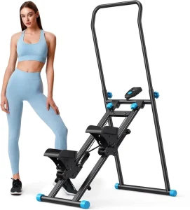 Foldable Vertical Climber Stepper Machine with Adjustable Handlebar for Home Gym