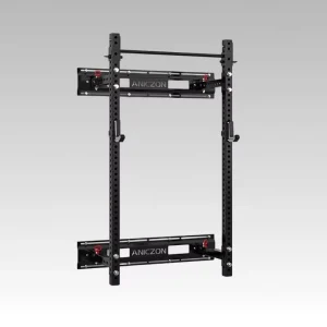 Foldable Wall Mount Training Rack Power Rack Multi-Function Pull-Up Standing Cable Crossover for Gym