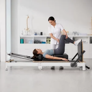 Folding Aluminum Frame Pilates Reformer with Box for Home, Portable Easy Storage