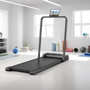 Folding Electric Walking Pad Mini Electric Treadmill Walking Machine White Under Desk Treadmill with Handrails