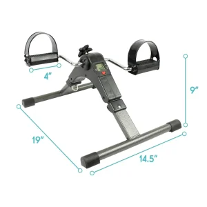 Folding Pedal Exerciser with Electronic Display for Legs and Arms, Under Desk Bike, Fully Assembled