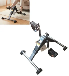 Folding Under-Desk Pedal Exerciser with LCD Monitor for Leg and Arm Recovery