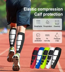 Football Compression Calf and Shin Sleeves, Breathable and Non-Slip