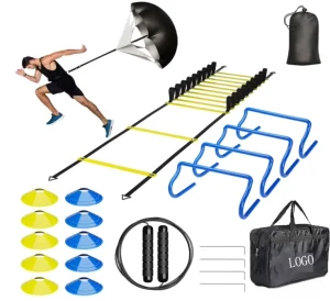 Football Speed Training Equipment Set with Bands, Discs, Running Parachute and Agility Ladder