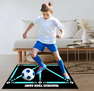 Football Training Mat Non-Slip Soccer Footwork Practice Rug for Home Gym, Kids and Adults