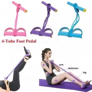 Four Tube Pedal Tensioner Multi Functional Household Fitness Equipment Yoga Abdominal Strengthening Elastic Band Tension Rope