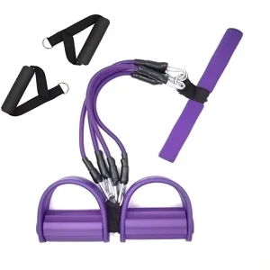 Four Tubes Multifunction Pedal Resistance Bands Adjustable Pedal Pullers Resistance Bands Exercise Bands With Anti Slip Handles