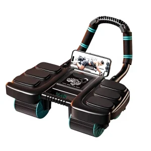 Four-Wheel Abdominal Fitness Wheel with Automatic Rebound for Home Gym Exercise