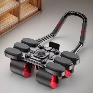 Four-Wheel Elbow-Supported Ab Wheel with Automatic Recoil for Abdominal Training