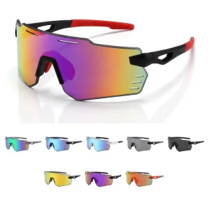 Frameless Sports Cycling Sunglasses UV400 Large Shield PC Lens for Cycling Hiking Fishing Driving