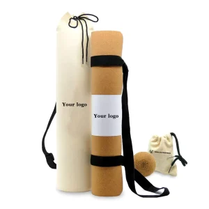 Free Sample Custom Logo Printed Cork TPE Durable Non-Slip Eco-Friendly Yoga Mat Set for Fitness and Gym