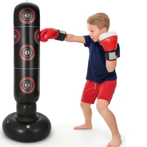 Free-Standing Inflatable PVC Boxing Punch Bag with Water or Sand Filling for Kids’ Kickboxing Training