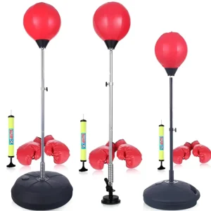 Free Standing PU Gym Training Punching Bag with Stand Height Adjustable Boxing Bag for Teens and Adults