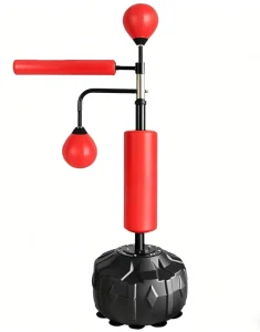 Free-Standing PU Punching Ball Speed Bag with Adjustable Height and Spinning Bar for Boxing Training