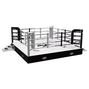 Free-Standing Square Stainless Steel Cage Boxing Ring for Gym Floor Use (Used)