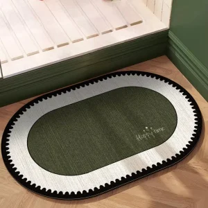 French-Style Vintage Solid-Color Patterned Absorbent Quick-Drying Diatom Mud Bathroom Shower Mat