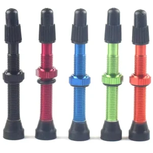 French Valve Tubeless Stems, Aluminum Alloy, 6 g, 44 mm, Multiple Colors