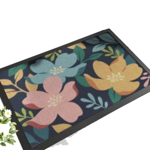 Front Door Dirt-Trapper Mat Heavy-Duty Non-Slip Polyester Floral Outdoor Patio Garage Porch