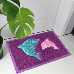 Front Door Mat Indoor Outdoor Non-Slip Rubber Washable Animal Print Cushion Entrance Mat