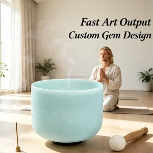 Frosted Crystal Singing Bowls Natural Gemstone Quartz Bowl for Yoga Meditation Crystal Crafts